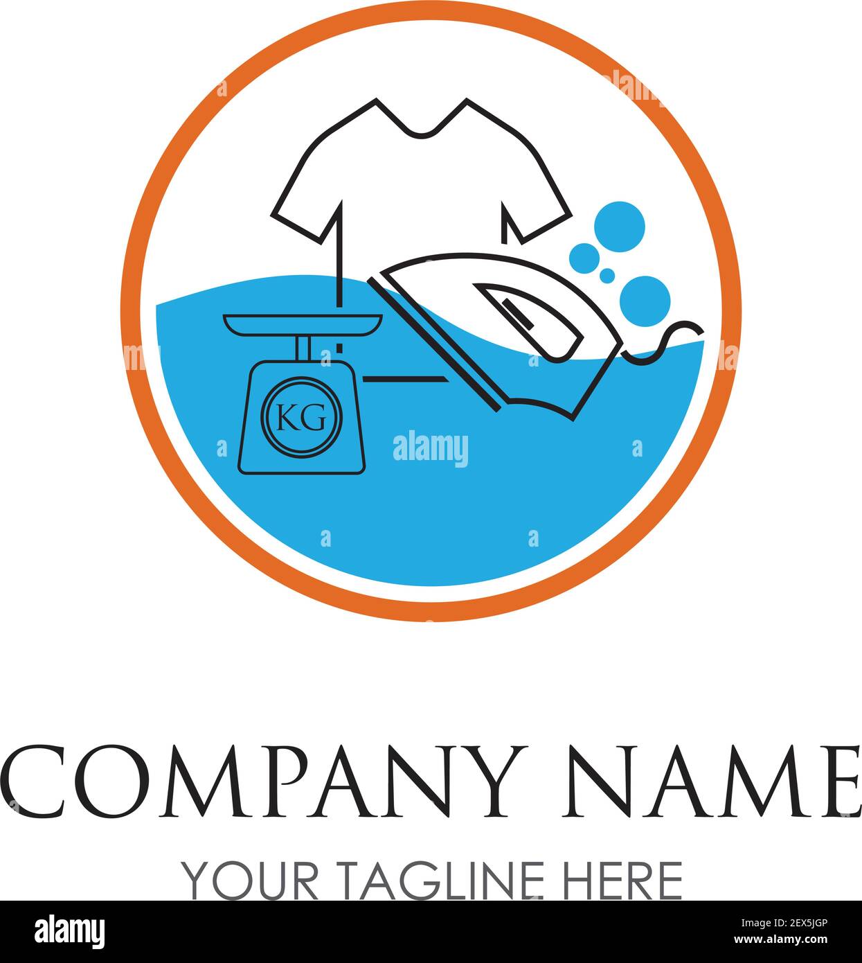 laundry logo illustration design template vector Stock Vector