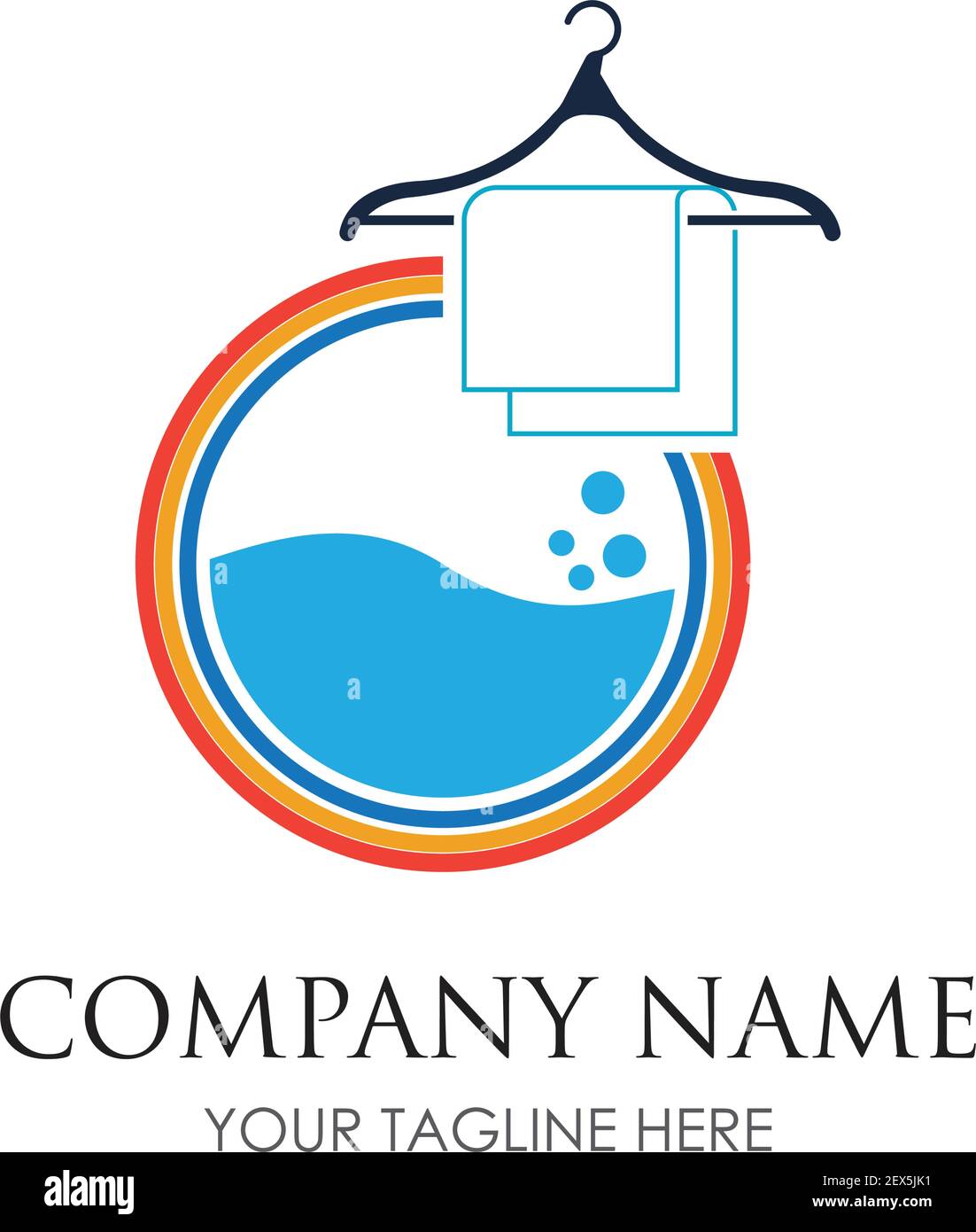 laundry logo illustration design template - vector Stock Vector