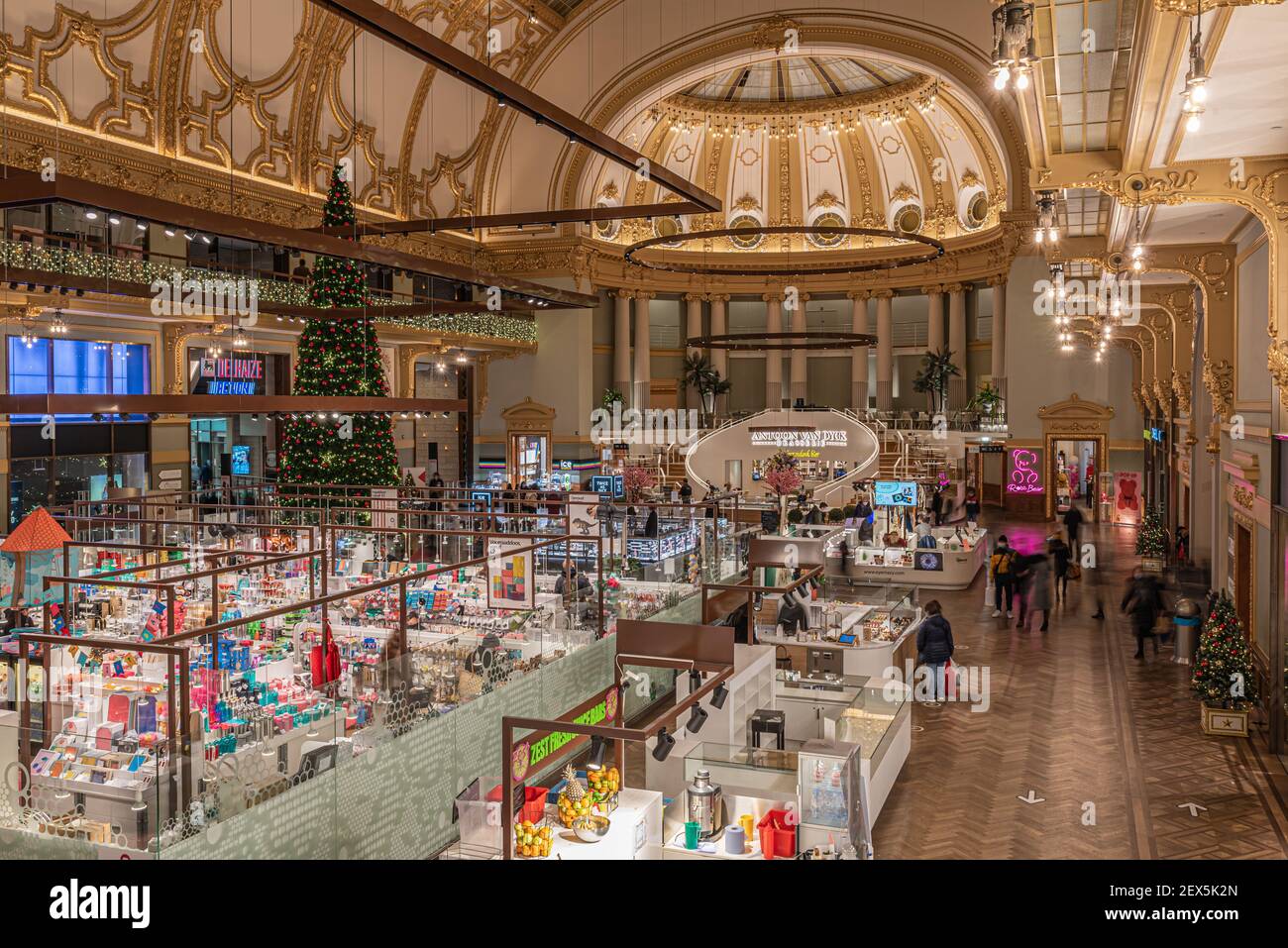 Antwerp, Flanders - Belgium - 12 28 2020: historical ballroom renovated into a shopping mall Stock Photo