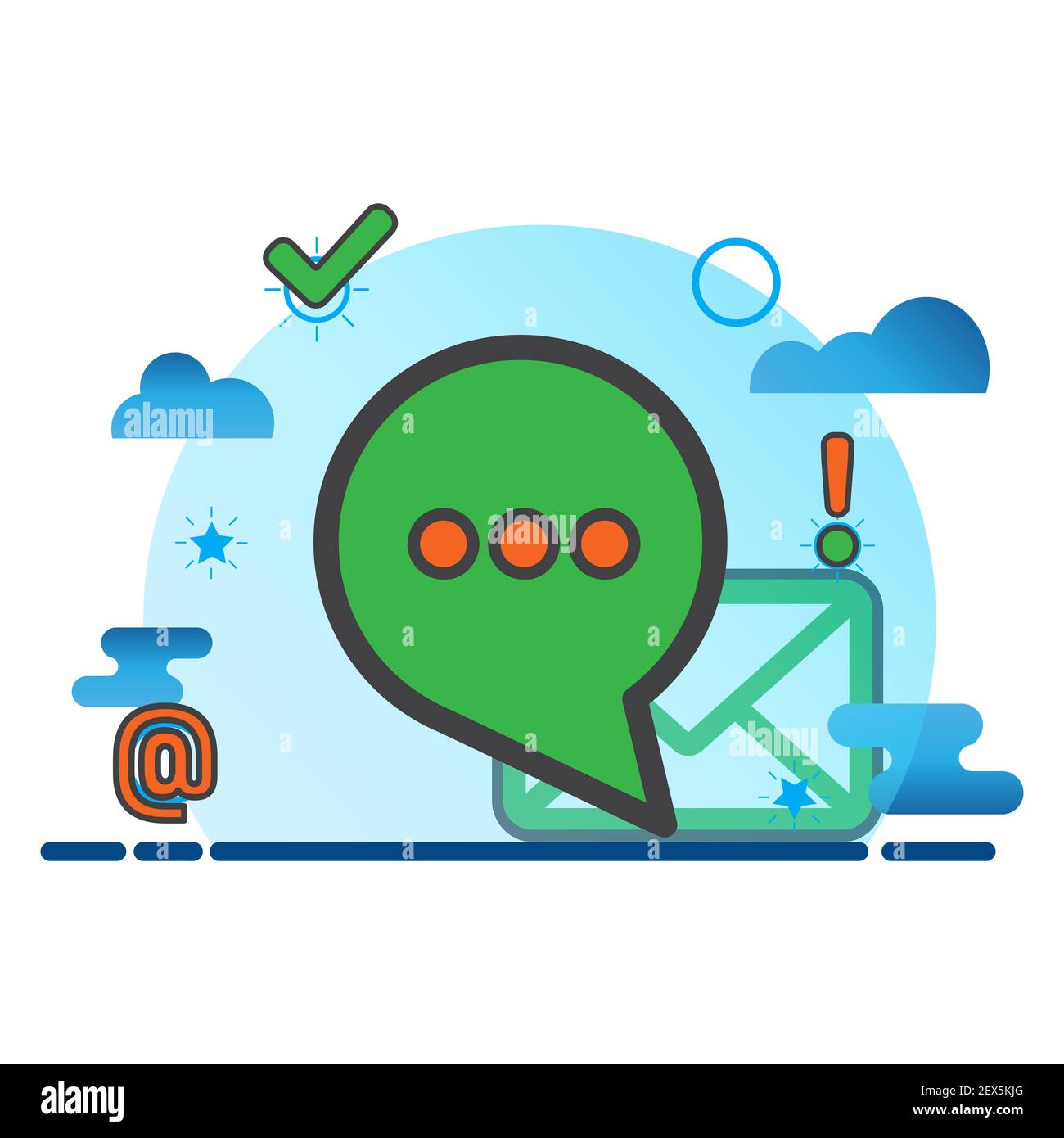 message illustration. Flat vector icon. can use for, icon design element,ui, web, mobile app. Stock Photo