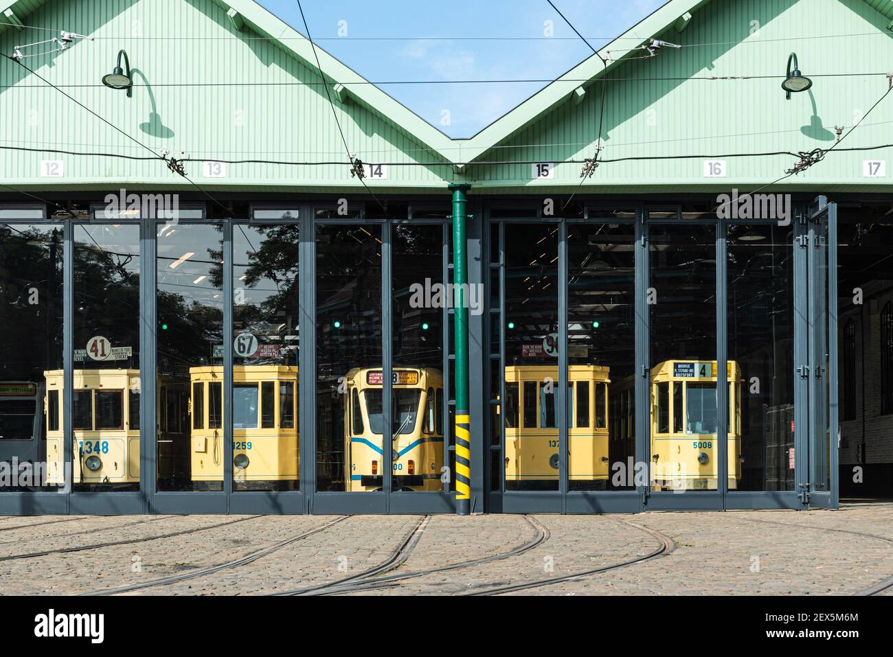 Auderghem, Brussels Capital Region / Belgium - 09 20 2020:   Facade of the Brussels tramway museum Stock Photo