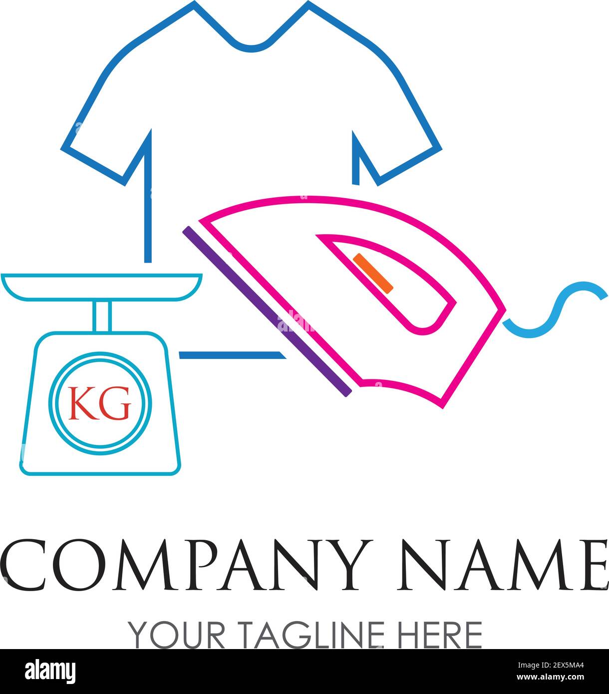 laundry logo illustration design template - vector Stock Vector
