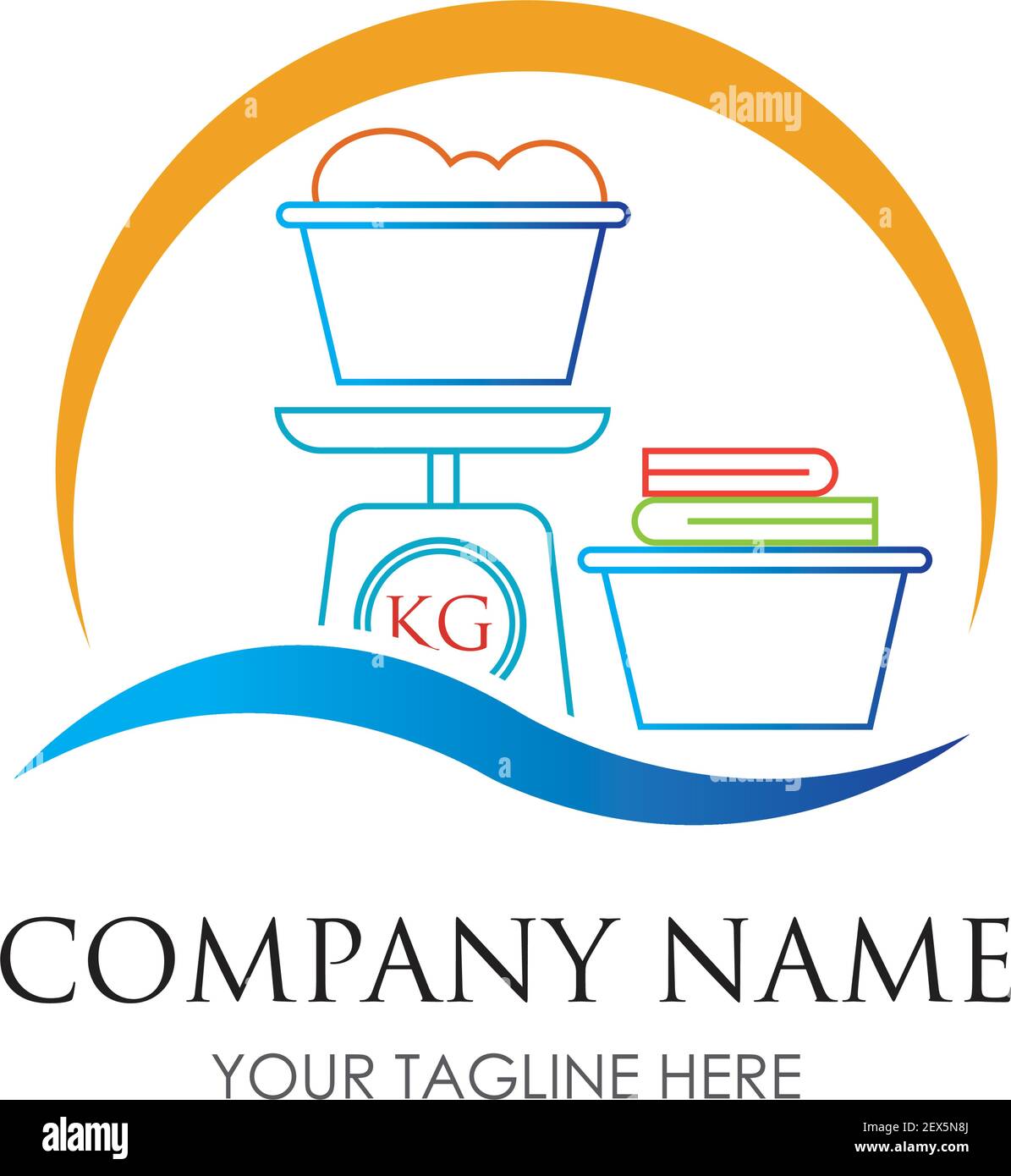 laundry logo illustration design template - vector Stock Vector