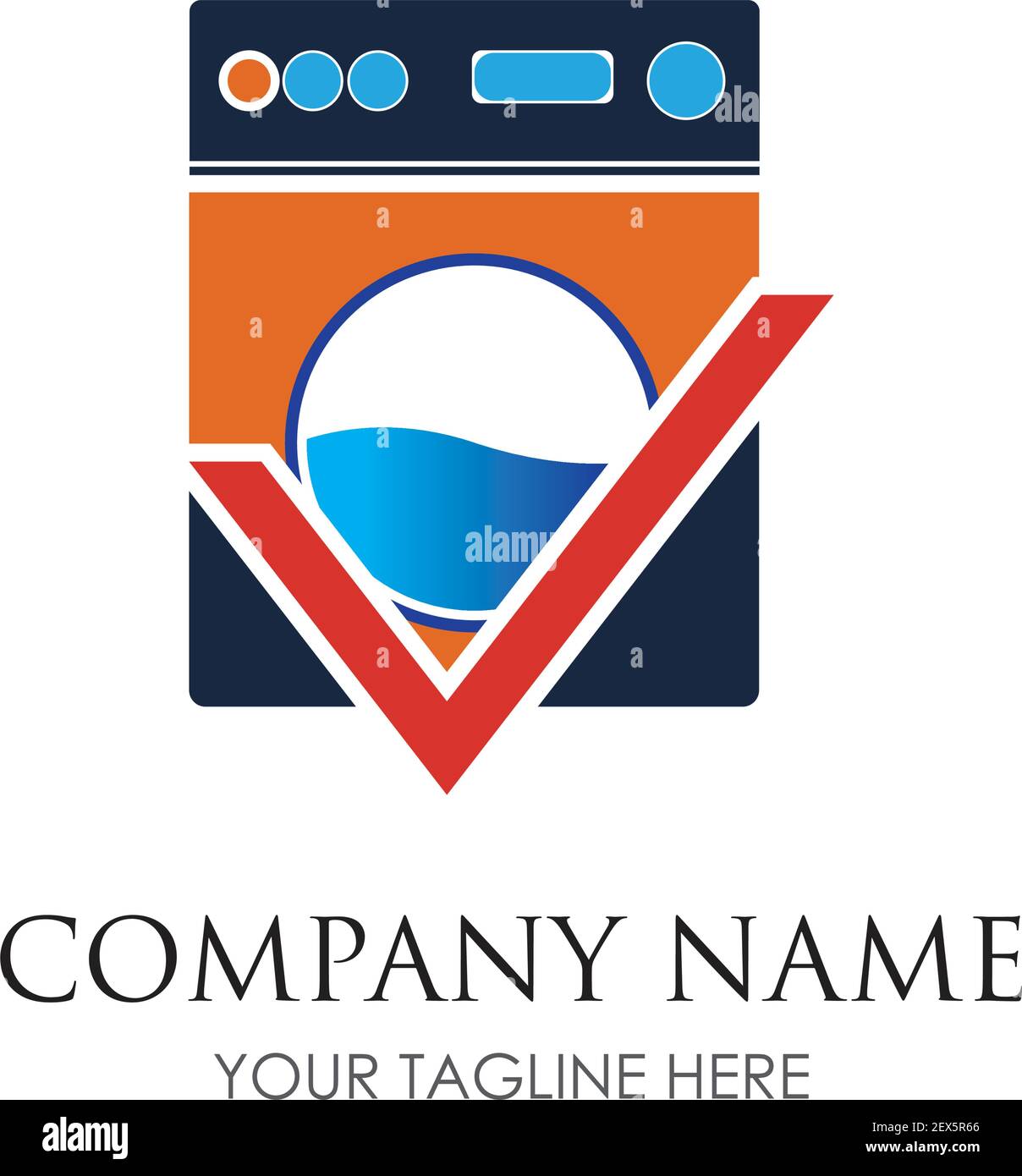 laundry logo illustration design template - vector Stock Vector