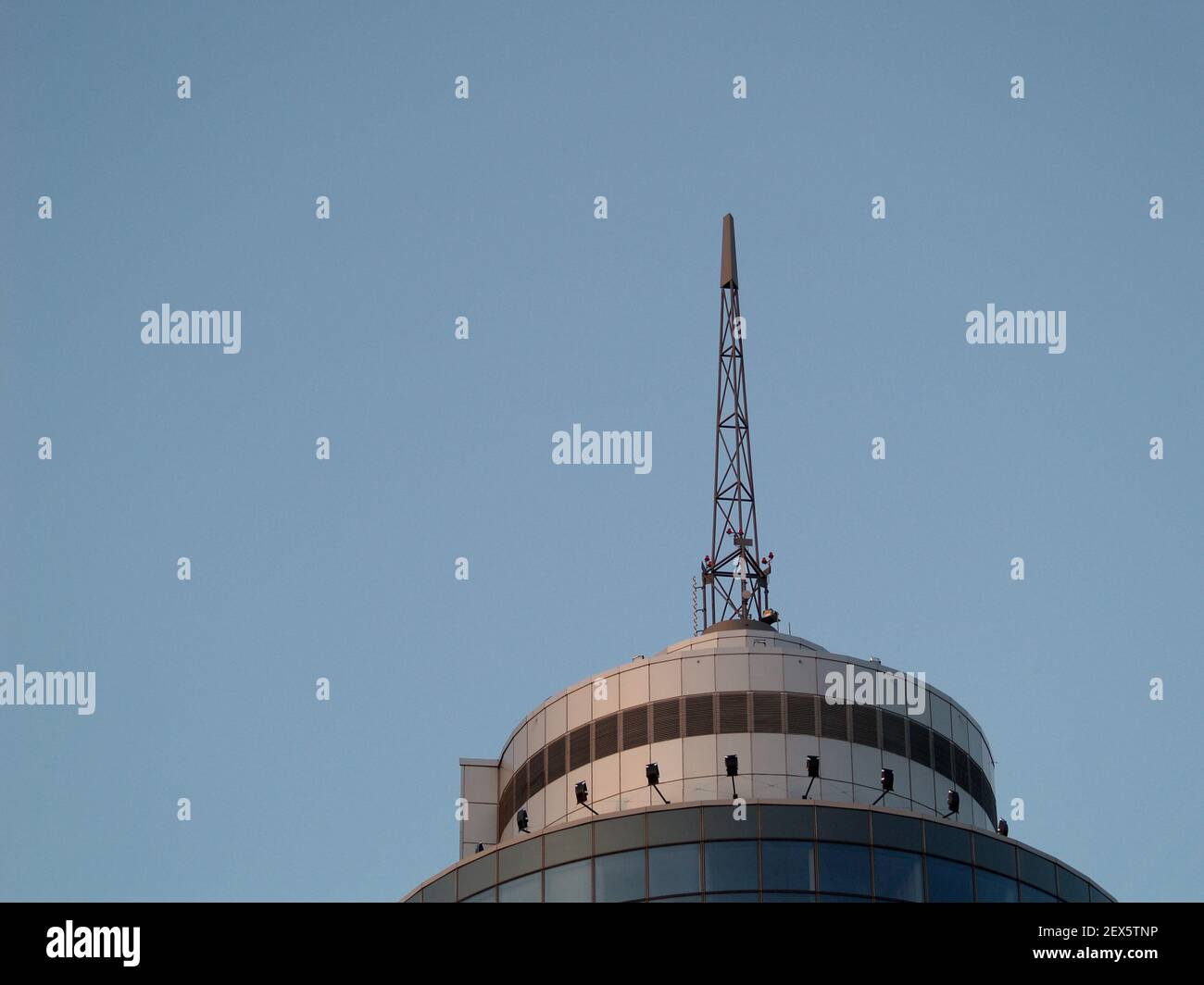 Peak of  Hanseatic Trade Center in Hamburg Stock Photo