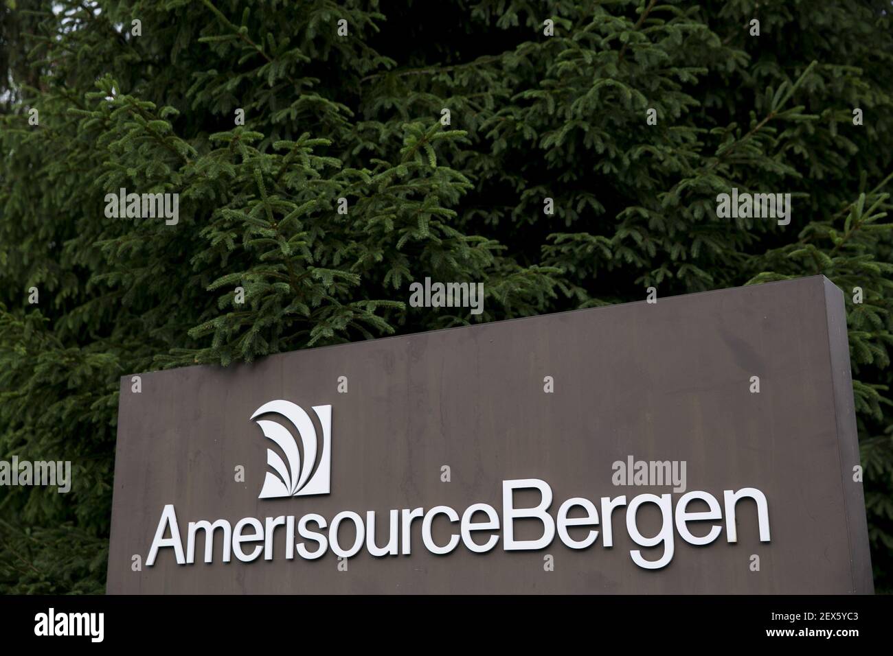 A logo sign outside of the headquarters of AmerisourceBergen in ...