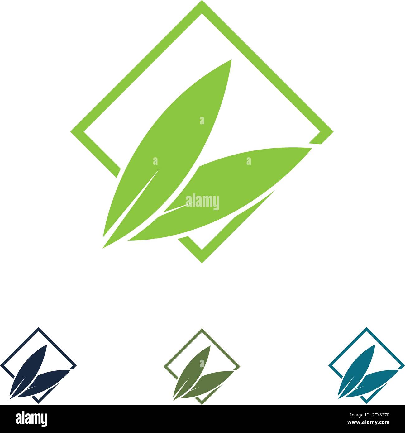 green leaf logo vector Stock Vector Image & Art - Alamy