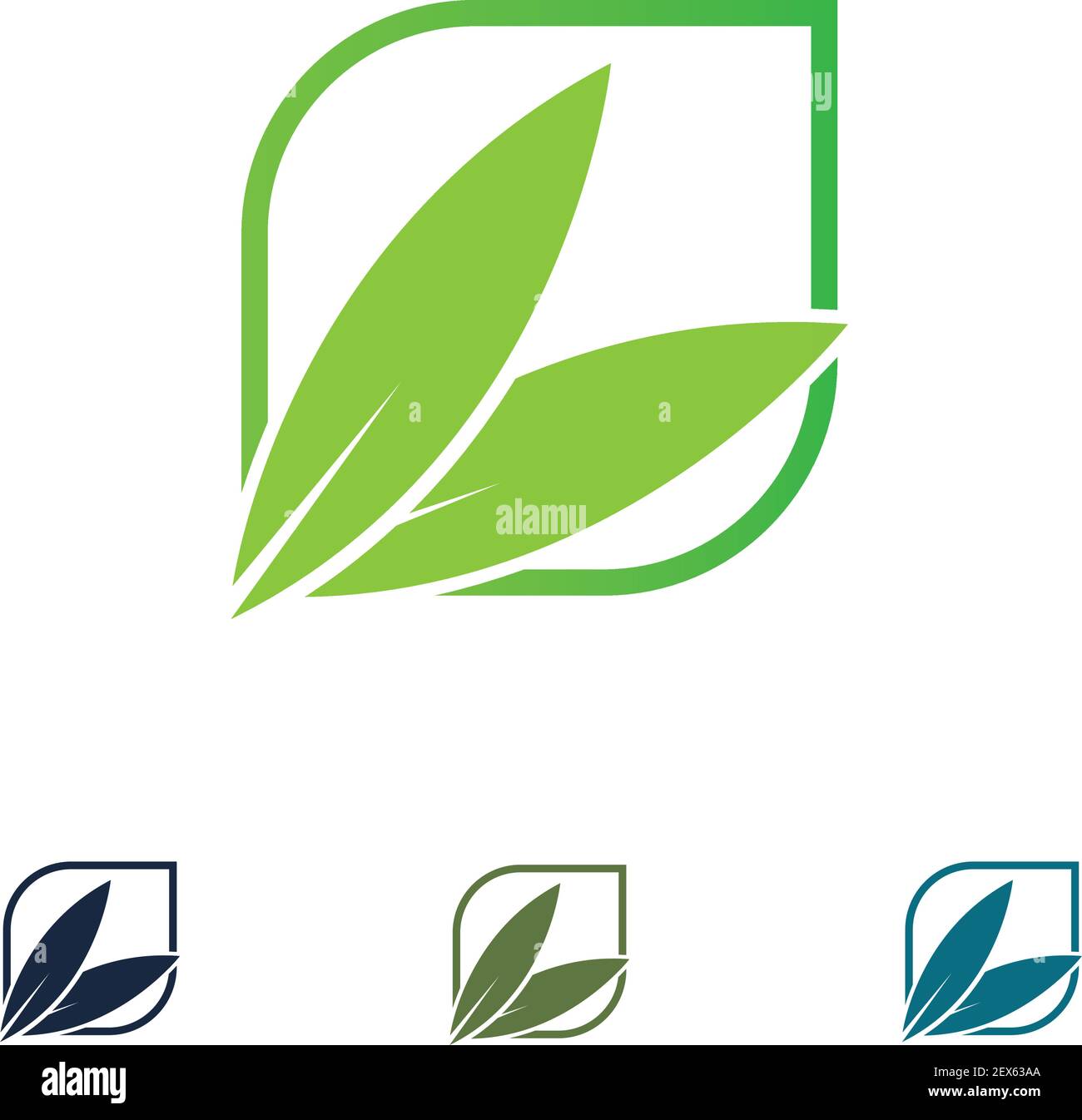 green leaf logo vector Stock Vector Image & Art - Alamy