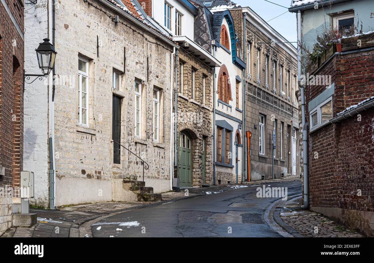 Jodoigne, Wallonia - Belgium - 01 23  2021: Traditional street in Old Town Stock Photo