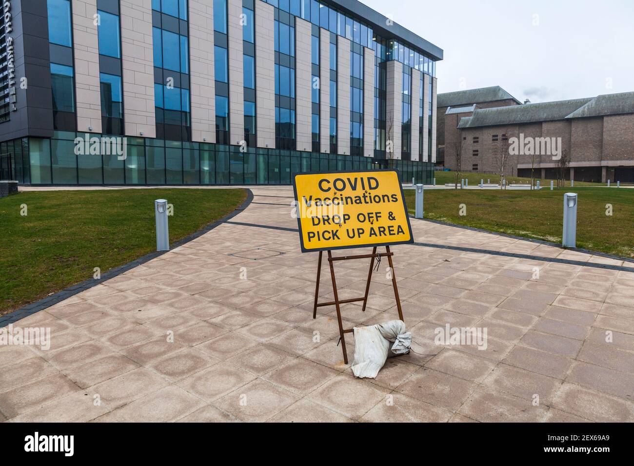 Covid19 Vaccination Centre at Feethams House in Darlington,England,UK