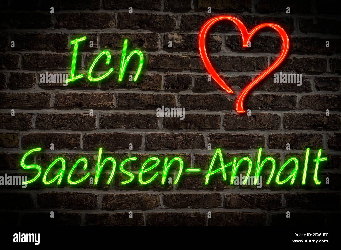 Leuchtreklame, Ich liebe SachsenAnhalt, Deutschland, Europa