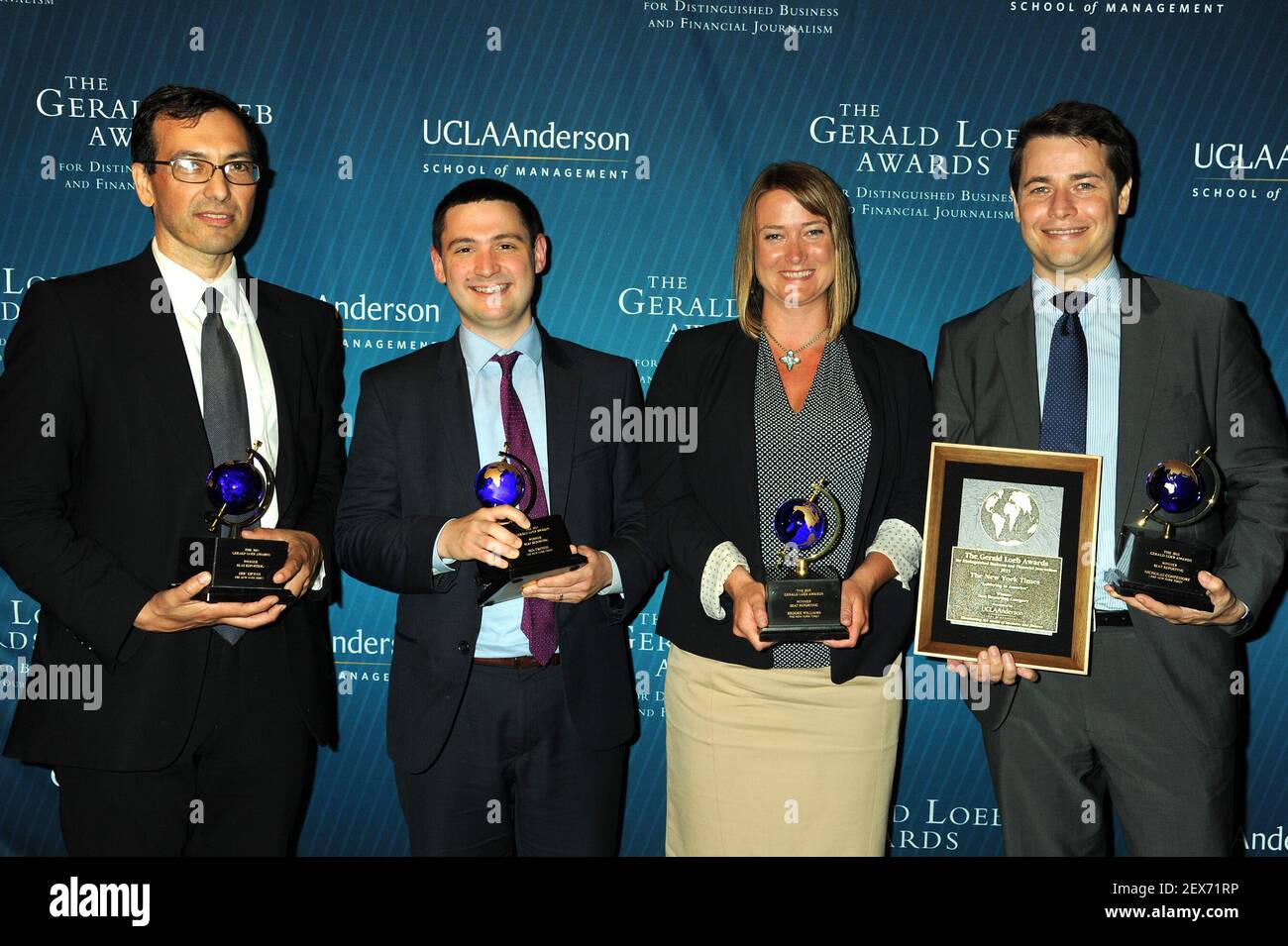 Nicholas Confessore, Brooke Williams, Ben Protess, Eric Lipton attend the  2015 Gerald Loeb Awards held at Capitale in New York City, Tuesday, June  23, 2015. (Photo by Jennifer Graylock) *** Please Use