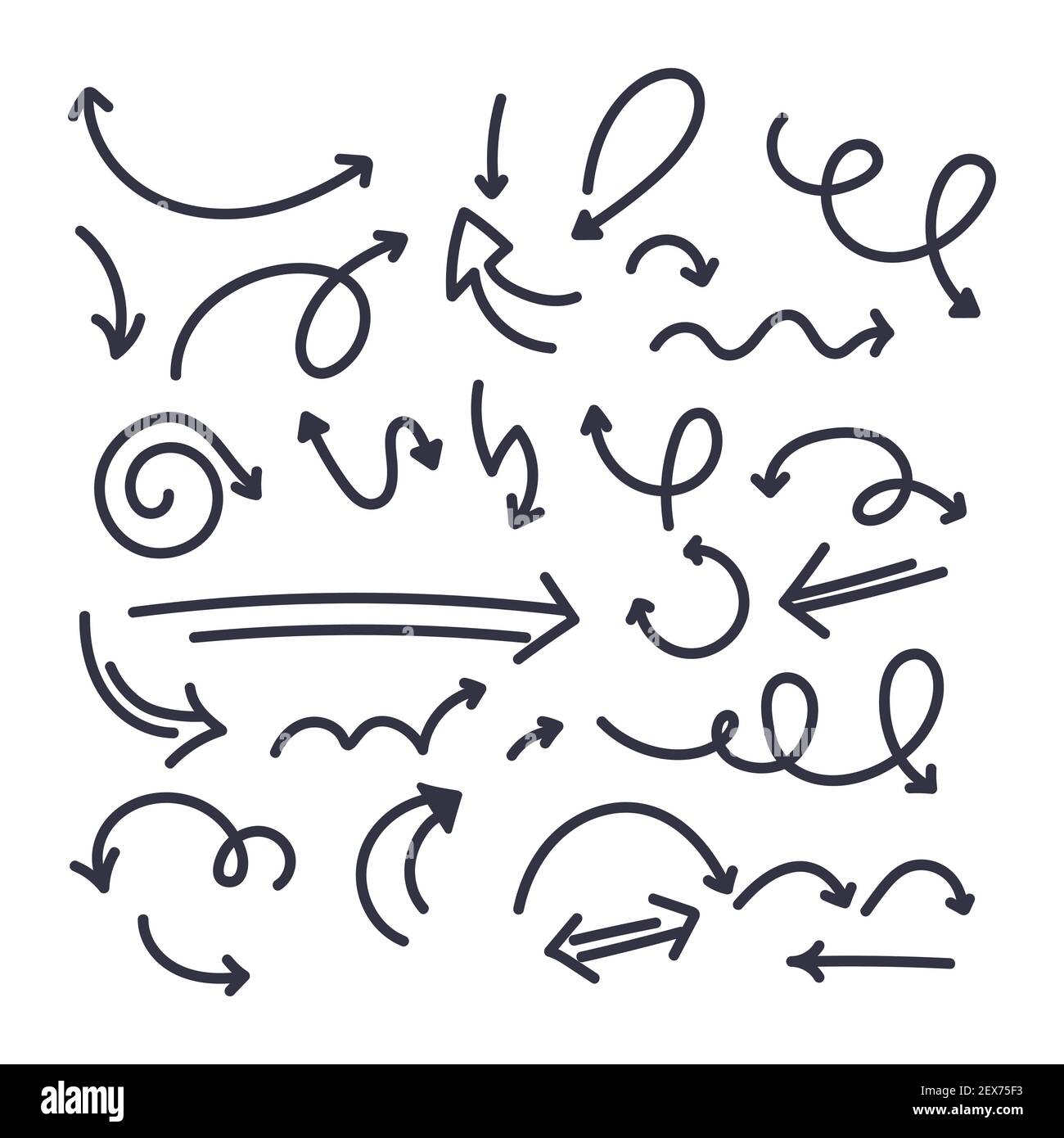 Hand drawn arrow collection Vector illustration Stock Vector Image ...