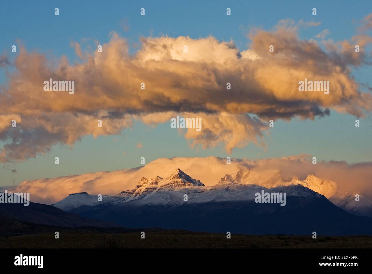Sunrise in NP Los Glaciares, Argentina, sunrise at NP Los Glaciares, Argentina Stock Photo