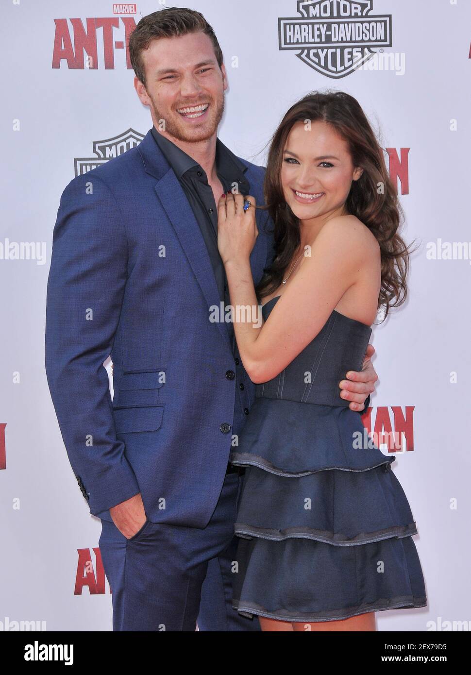 L R Derek Theler And Christina Ochoa Arrives At Marvels Ant Man Los Angeles Premiere Held