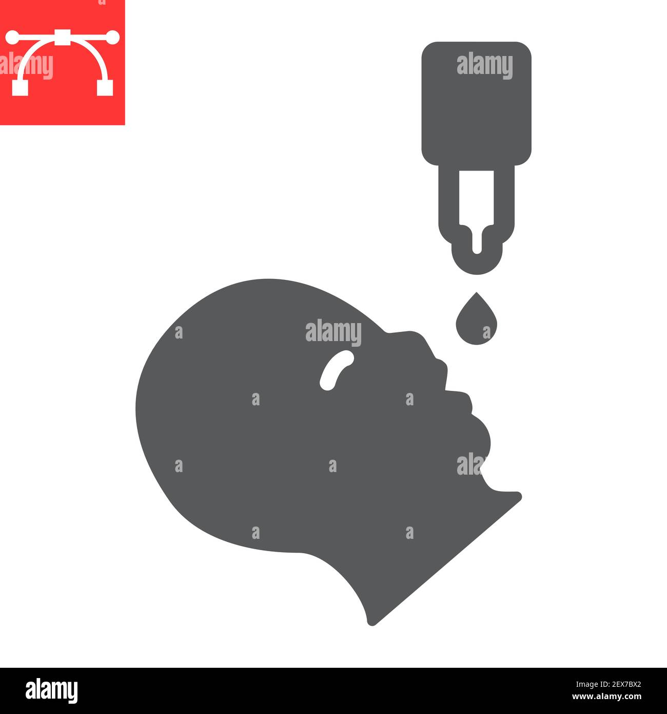 Oral vaccination glyph icon, vaccine and injection, baby vaccination ...