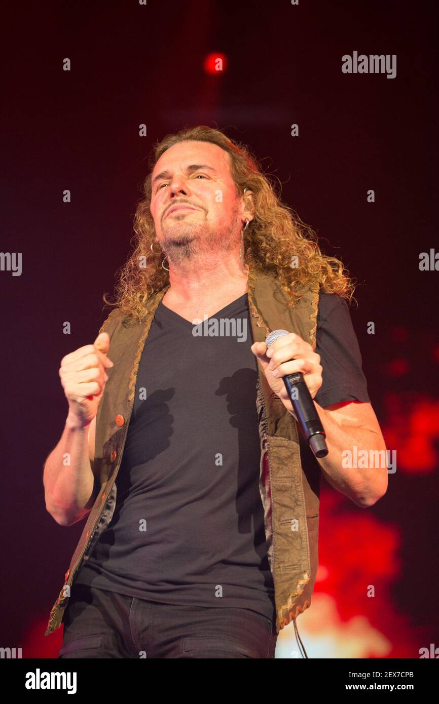 MIAMI, FL- July 2, 2015: Musician Fher Olvera of Mana perfoms on stage