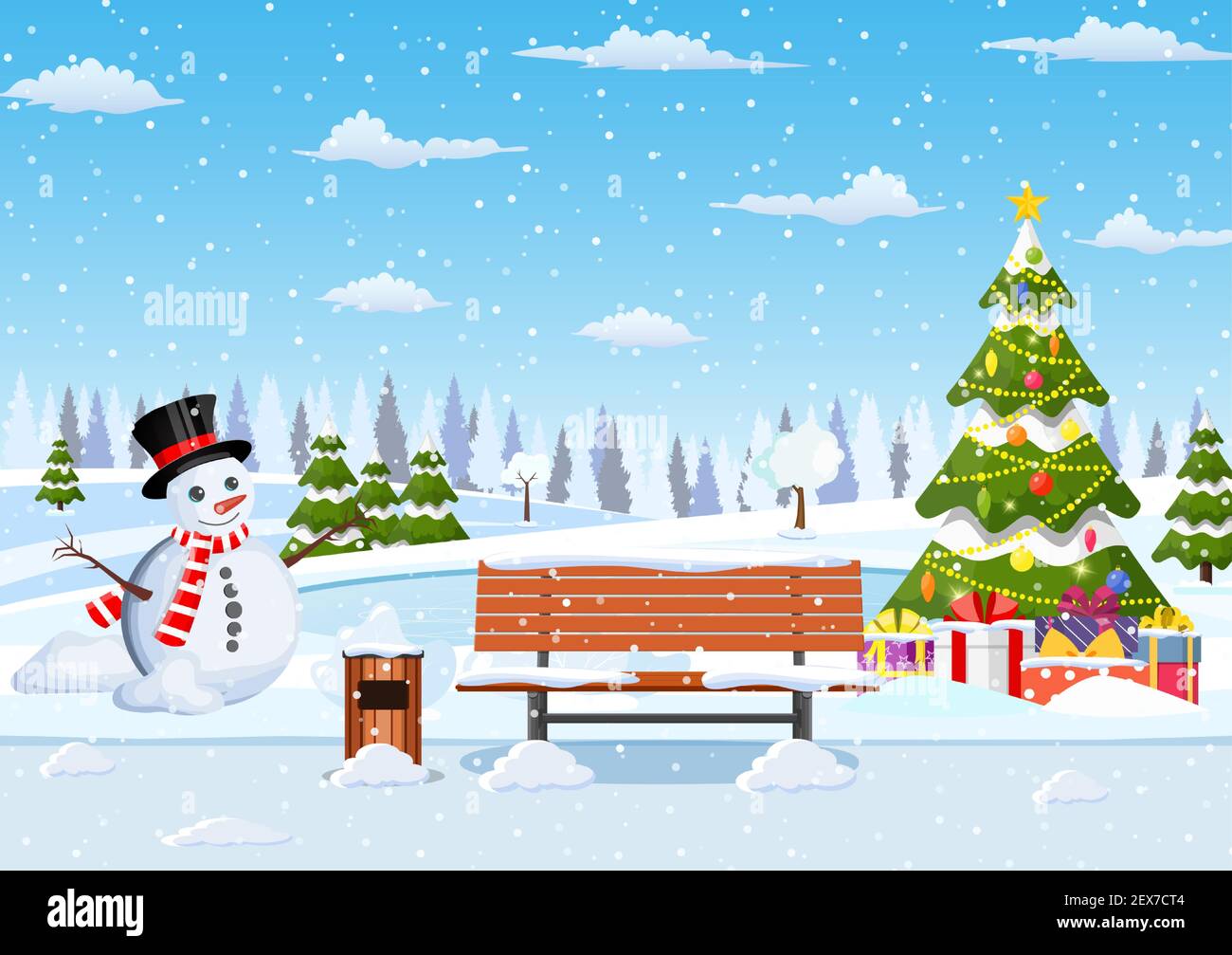 Frozen lake wintertime Stock Vector Images - Alamy