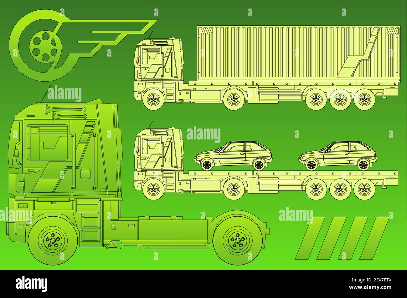 Trailer In Green Stock Photo Alamy