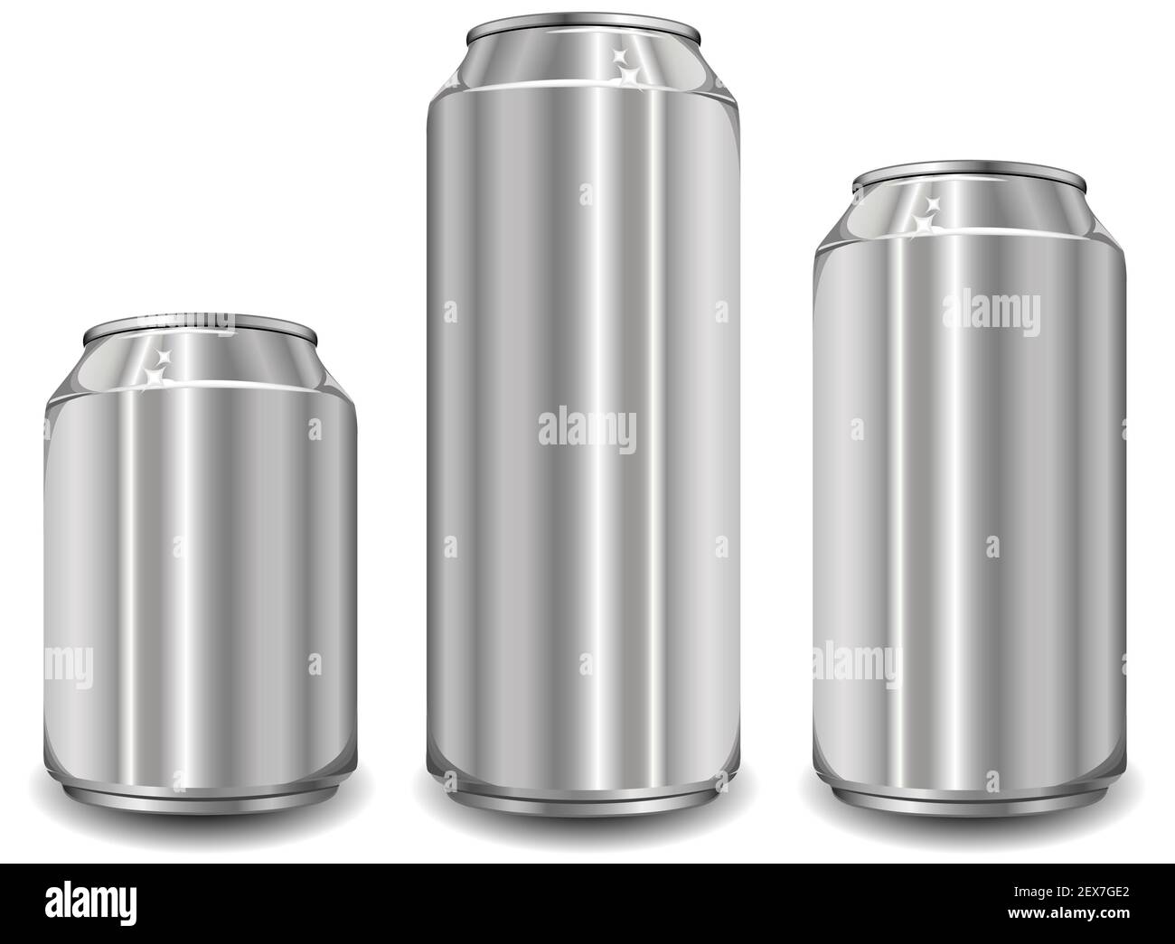 Three aluminum jar Stock Photo