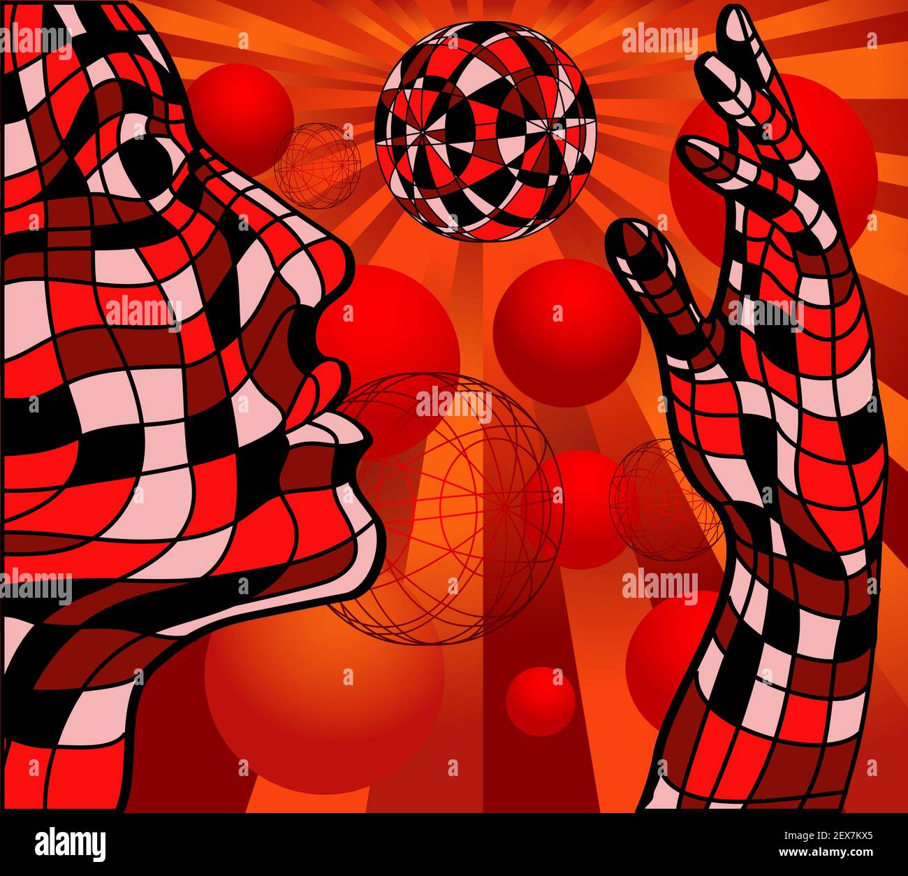 Hand sphere planet vector hi-res stock photography and images - Alamy