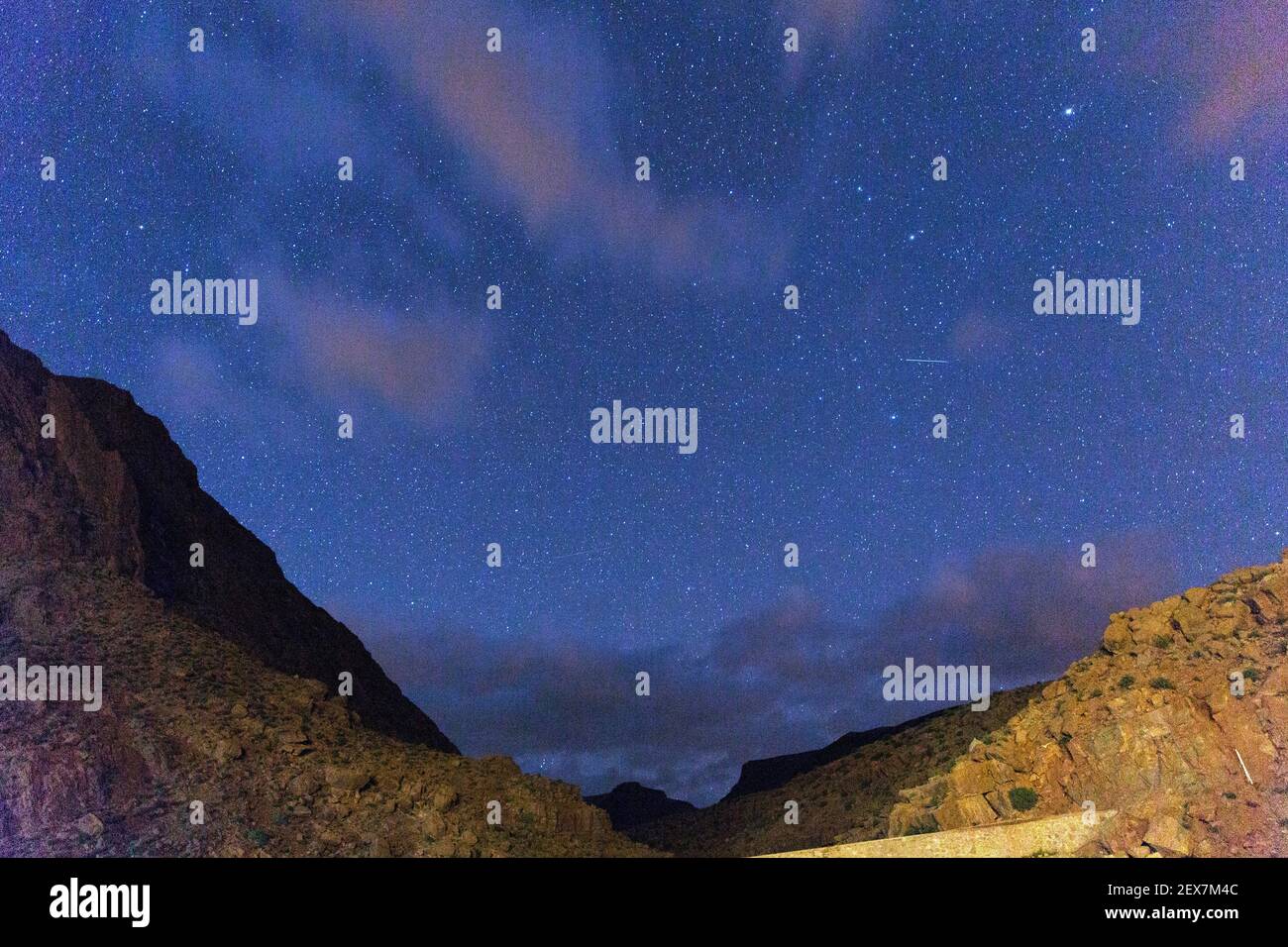 night sky in the Todra Gorge area Stock Photo