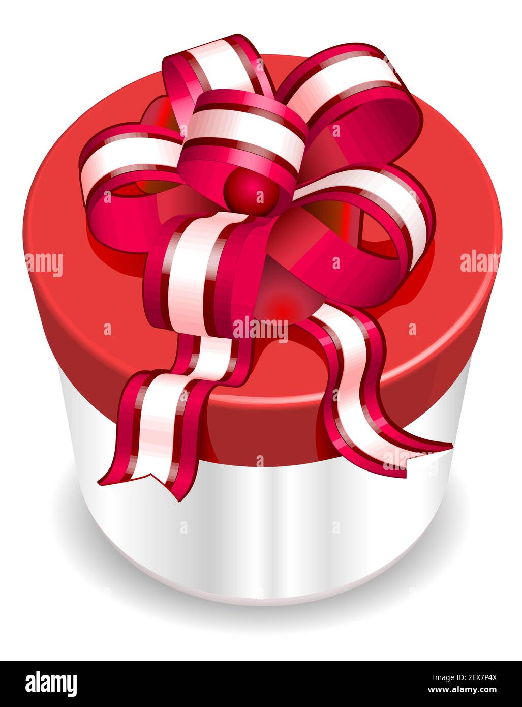 White box with red ribbon Stock Photo Alamy