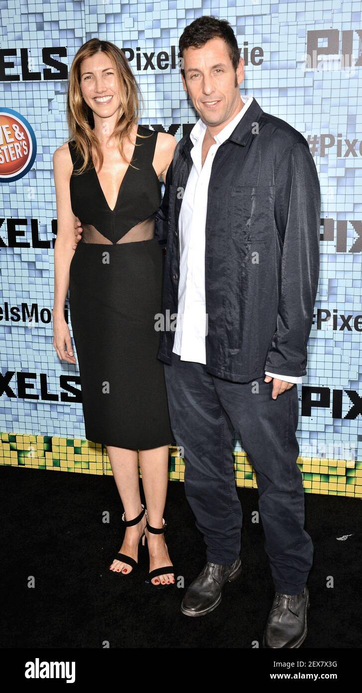 Adam Sandler and Jackie Sandler attends the New York premiere of Pixels