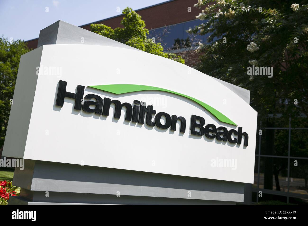 A logo sign outside of the headquarters of Hamilton Beach Brands, Inc