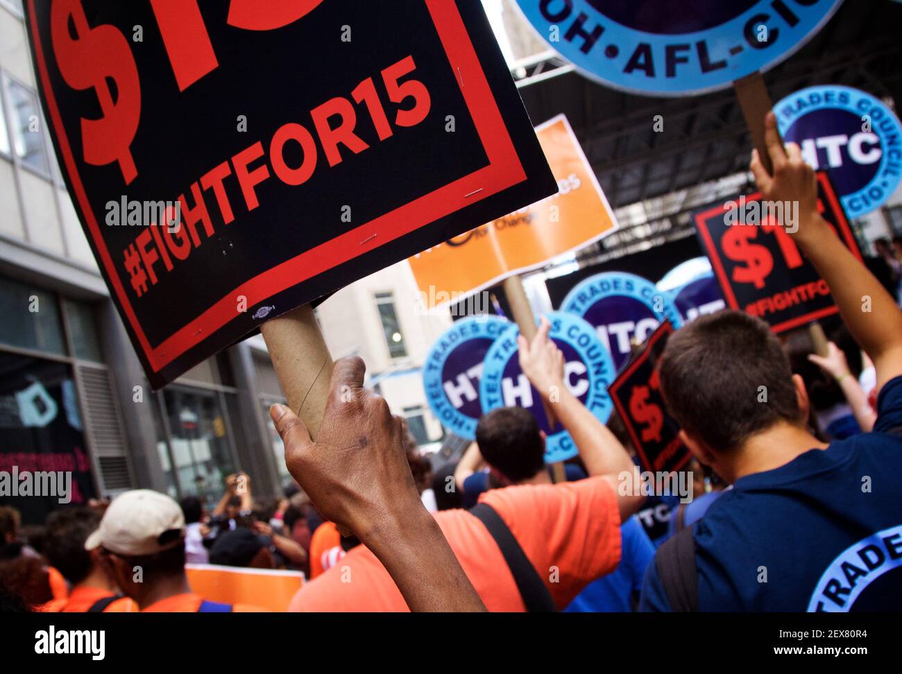 $15 Wage Per Hour For Fast Food Workers rally held in New York, NY on ...