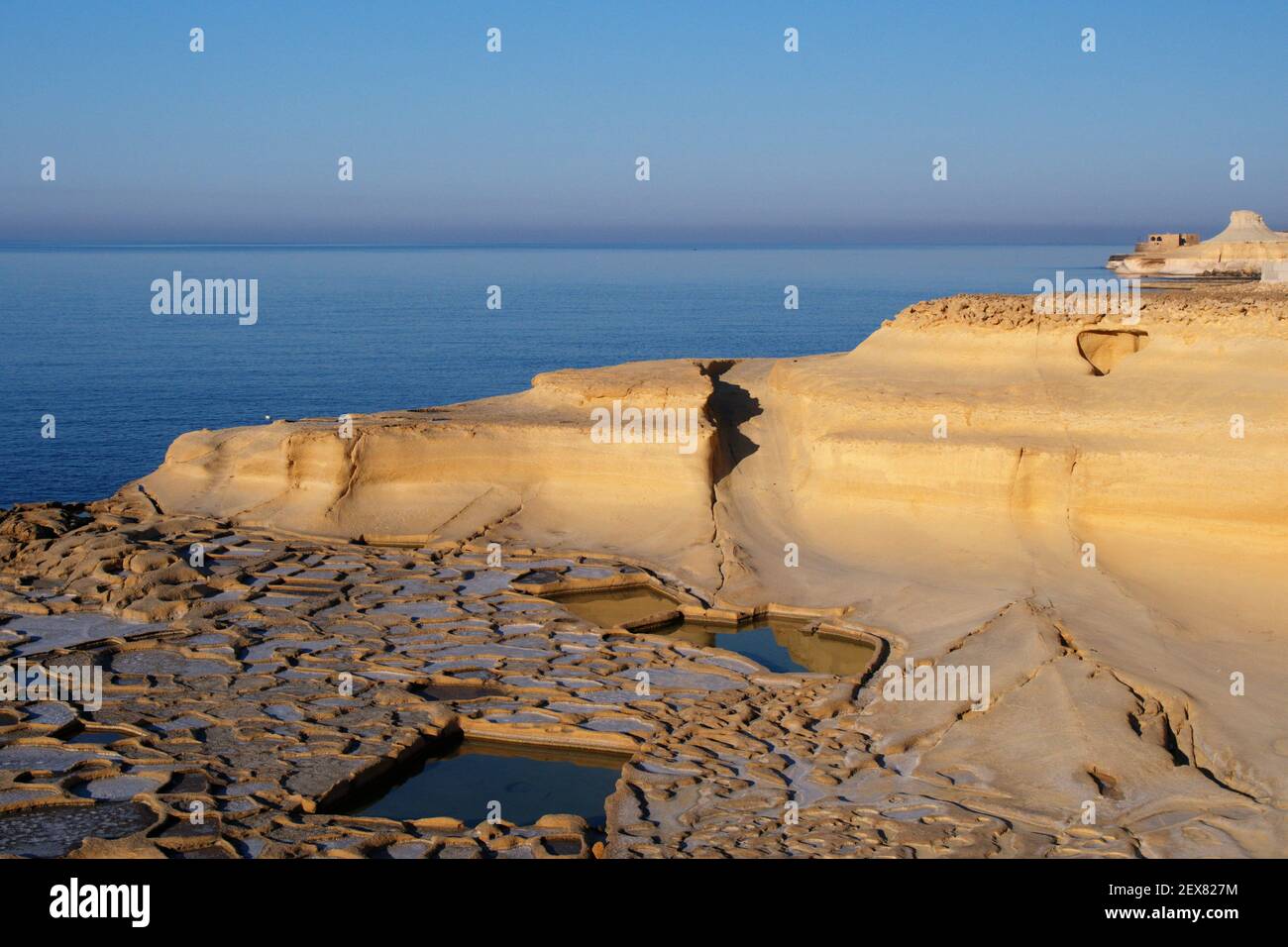 Salines in Marsalforn, Gozo Stock Photo