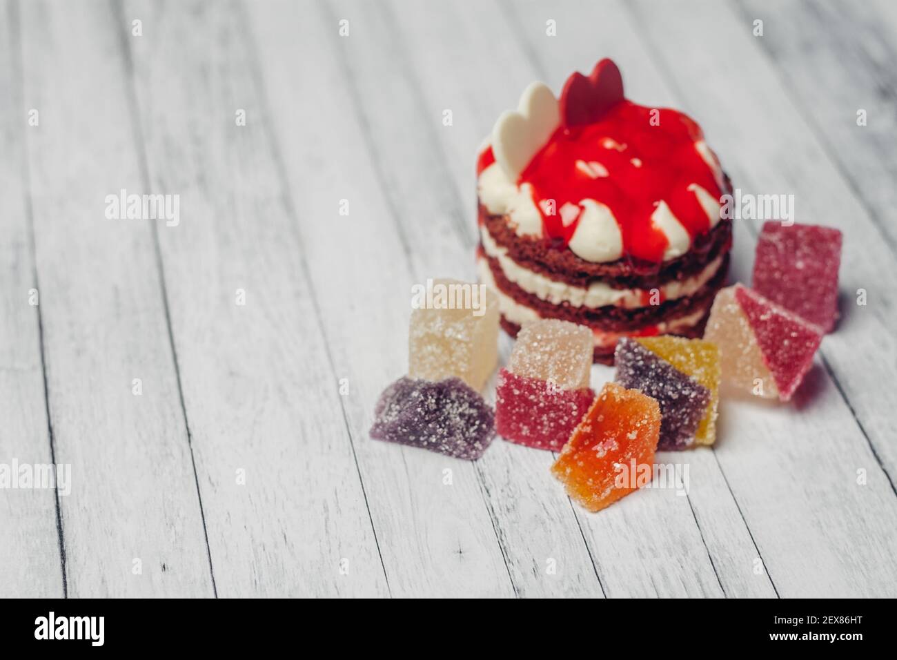 sweet cakes marmalade Gourmet object close-up snack Stock Photo - Alamy