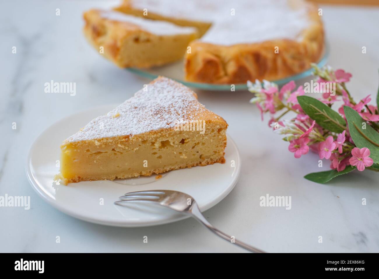 Vanilla ricotta cheesecake Stock Photo Alamy