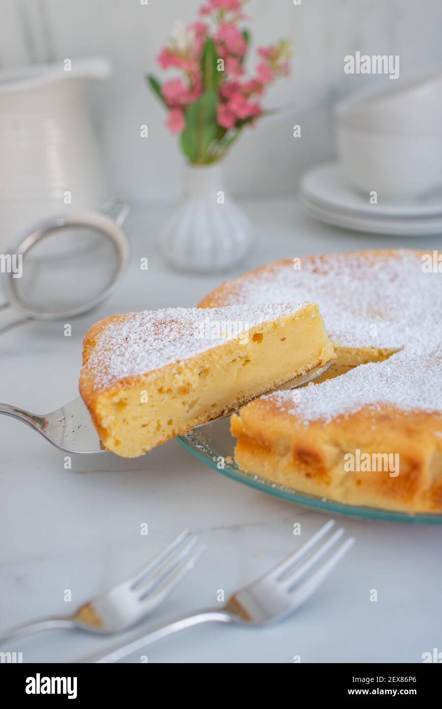 Vanilla ricotta cheesecake Stock Photo Alamy