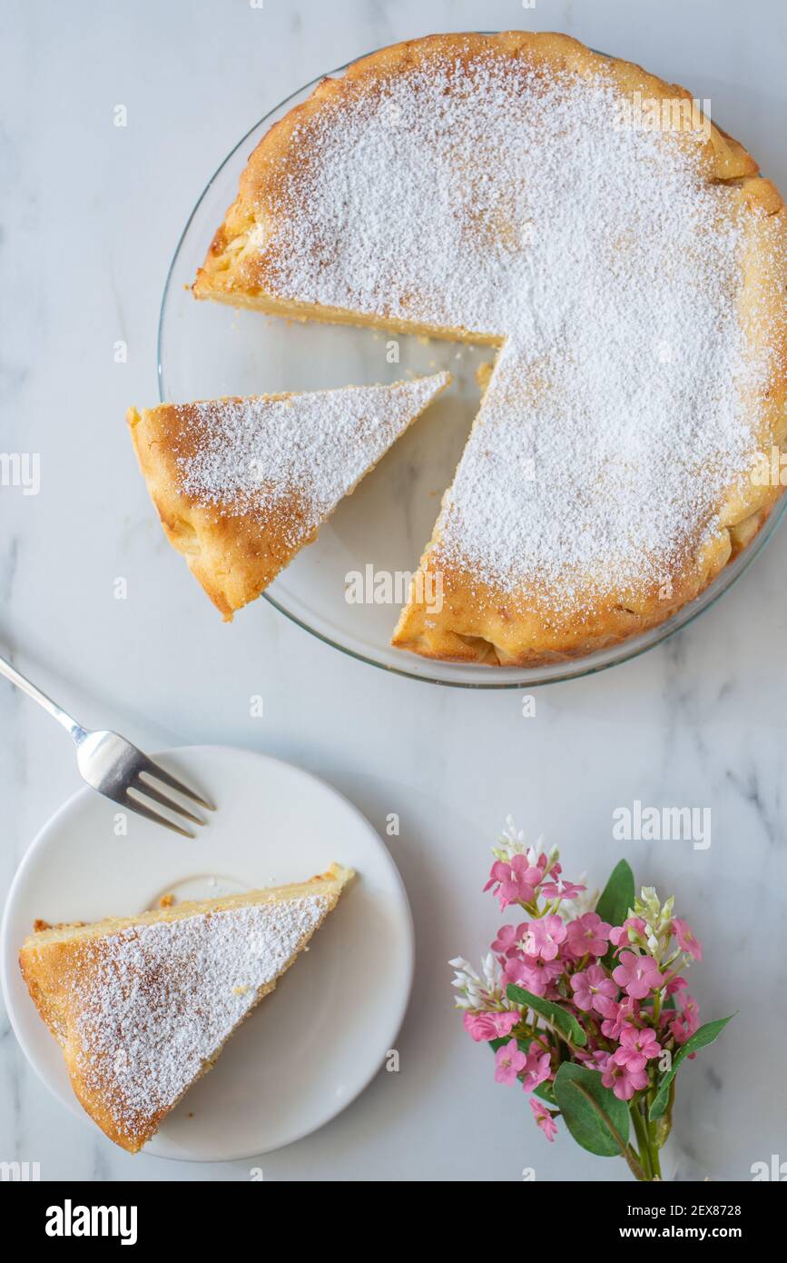 Vanilla ricotta cheesecake Stock Photo Alamy