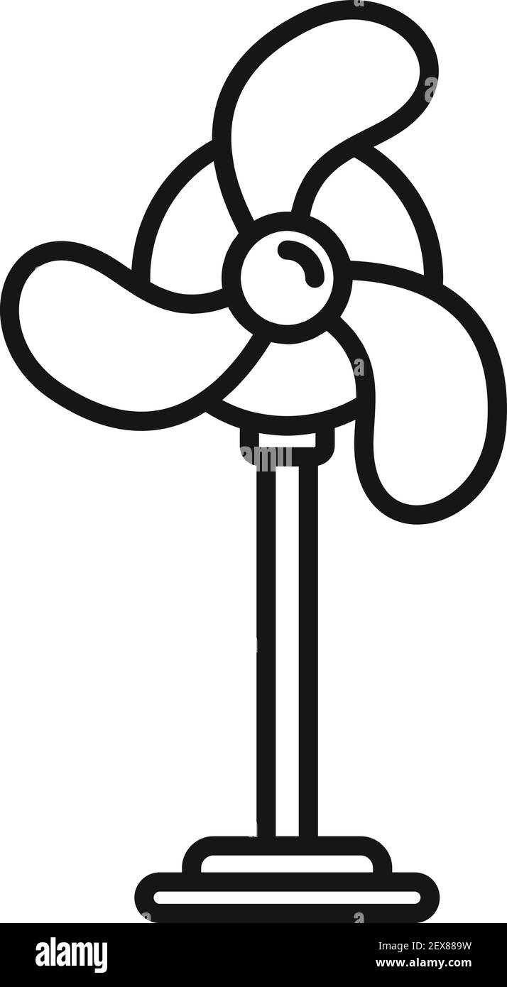 Room fan icon, outline style Stock Vector