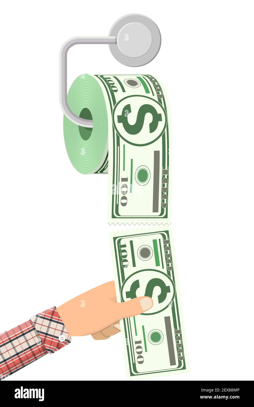 Hank of toilet paper dollar money Stock Vector Image & Art Alamy