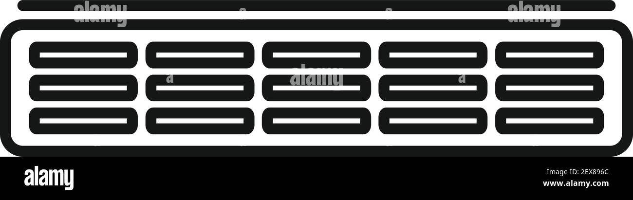 Ventilation long frame icon, outline style Stock Vector