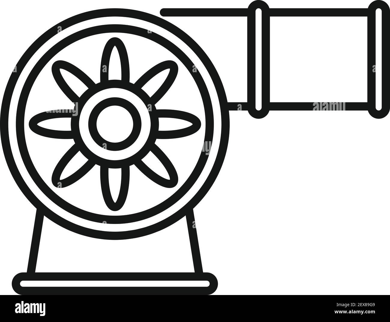 Ductwork ventilation icon, outline style Stock Vector