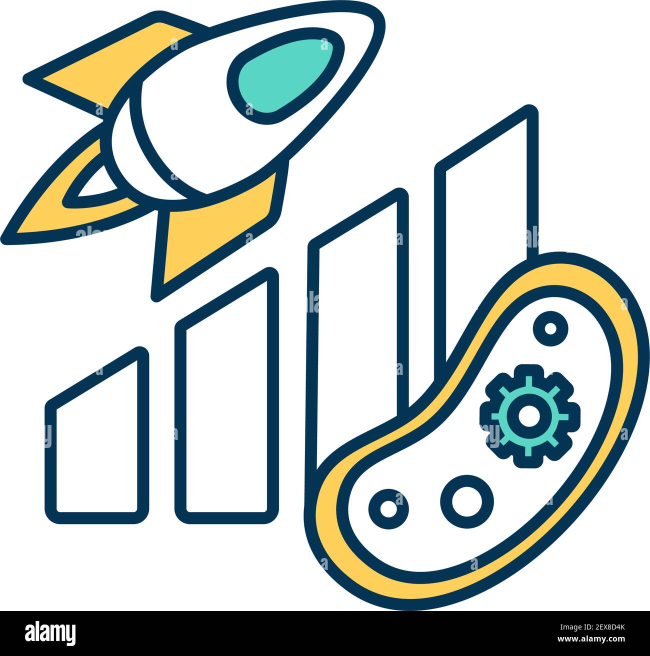 Microbial evolution RGB color icon Stock Vector