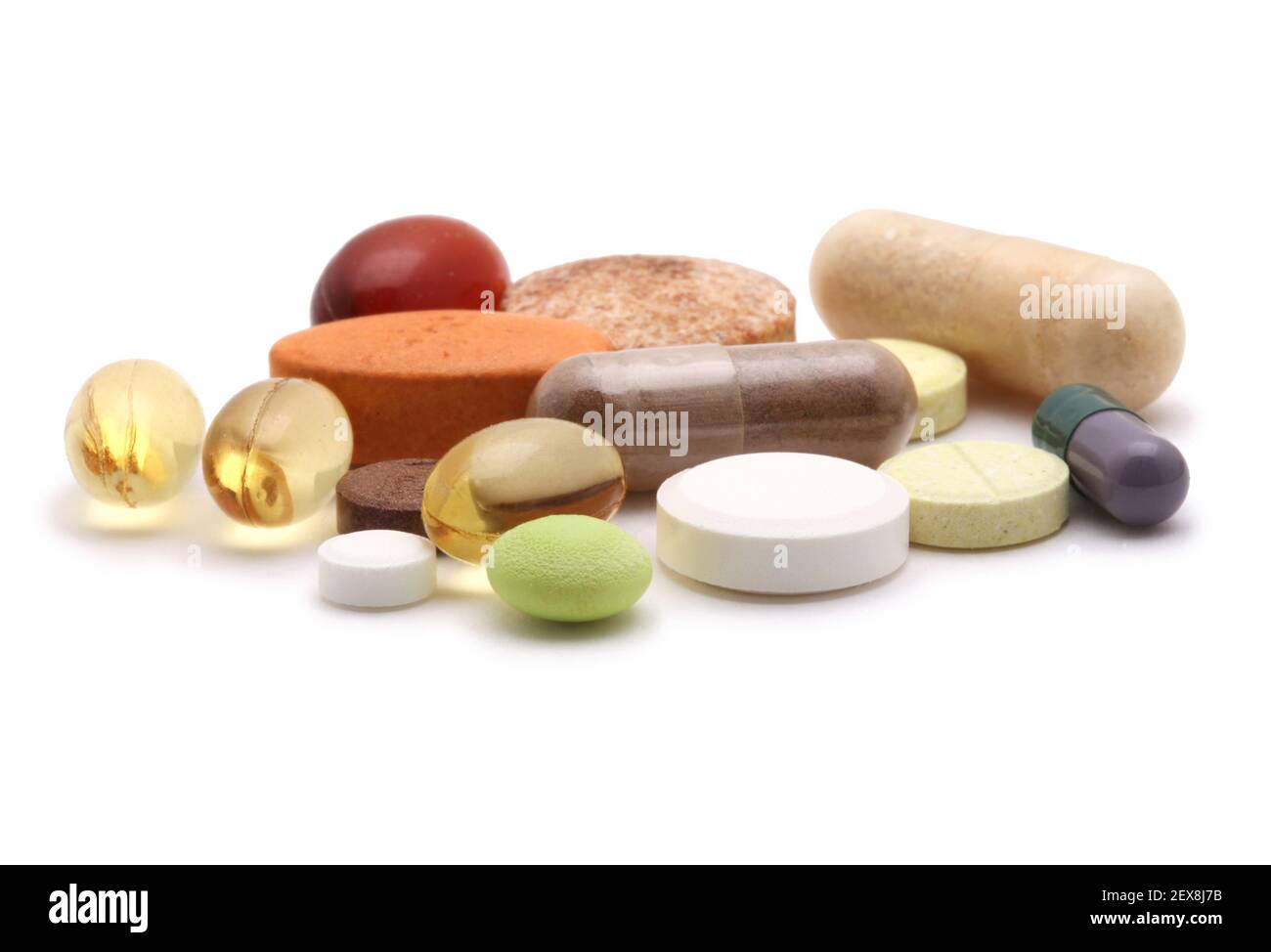 Vitamins pills and tablets Stock Photo