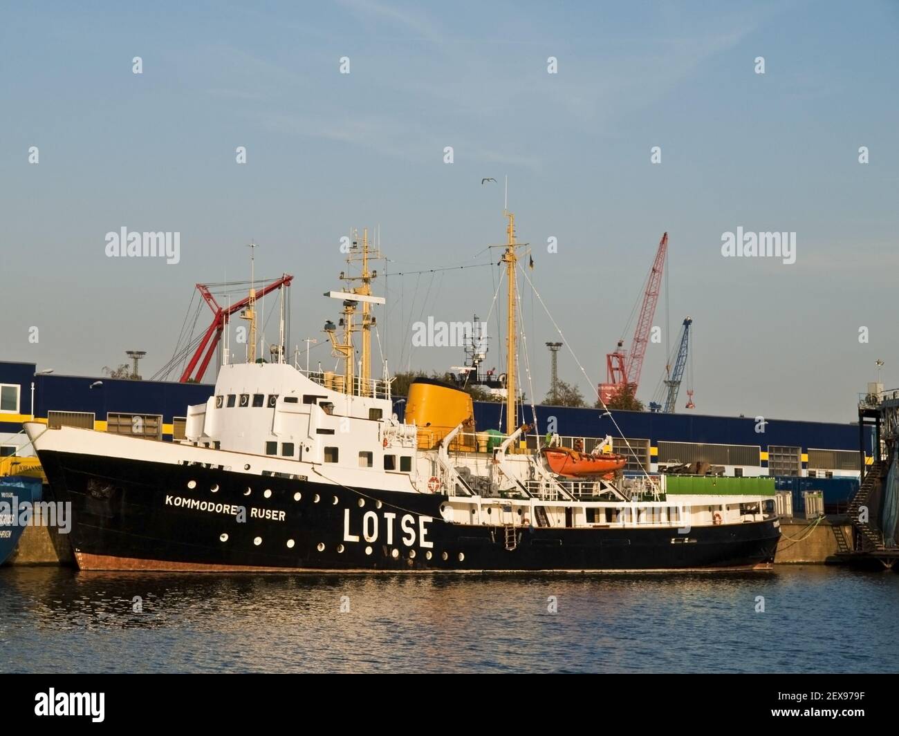 Pilot Station Ship Kommodore Ruser in Cuxhaven, Stock Photo