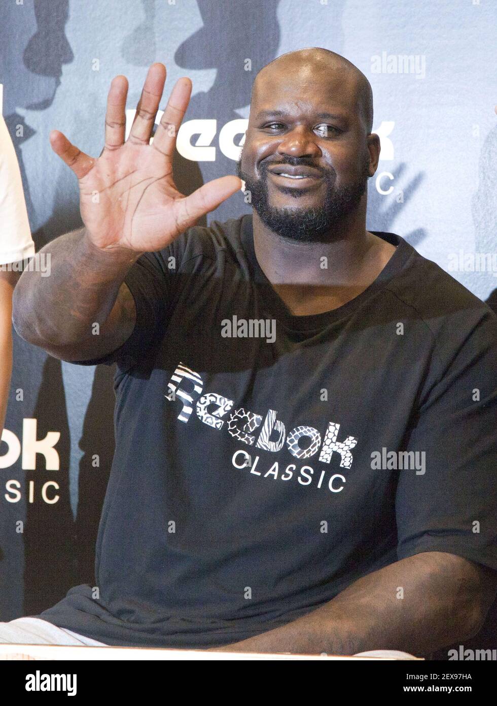 20 August 2015 - Seoul, South Korea : Shaquille Rashaun O'Neal attends the  hands printing event at Reebok Classic store in Seoul, South korea on  August 20, 2015. Shaquille O'Neal sport brand