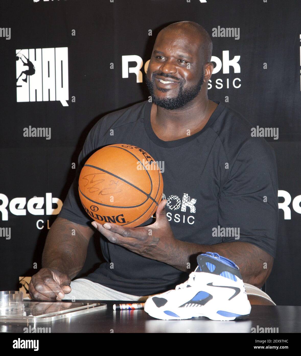 20 August 2015 - Seoul, South Korea : Shaquille Rashaun O'Neal attends the  hands printing event at Reebok Classic store in Seoul, South korea on  August 20, 2015. Shaquille O'Neal sport brand