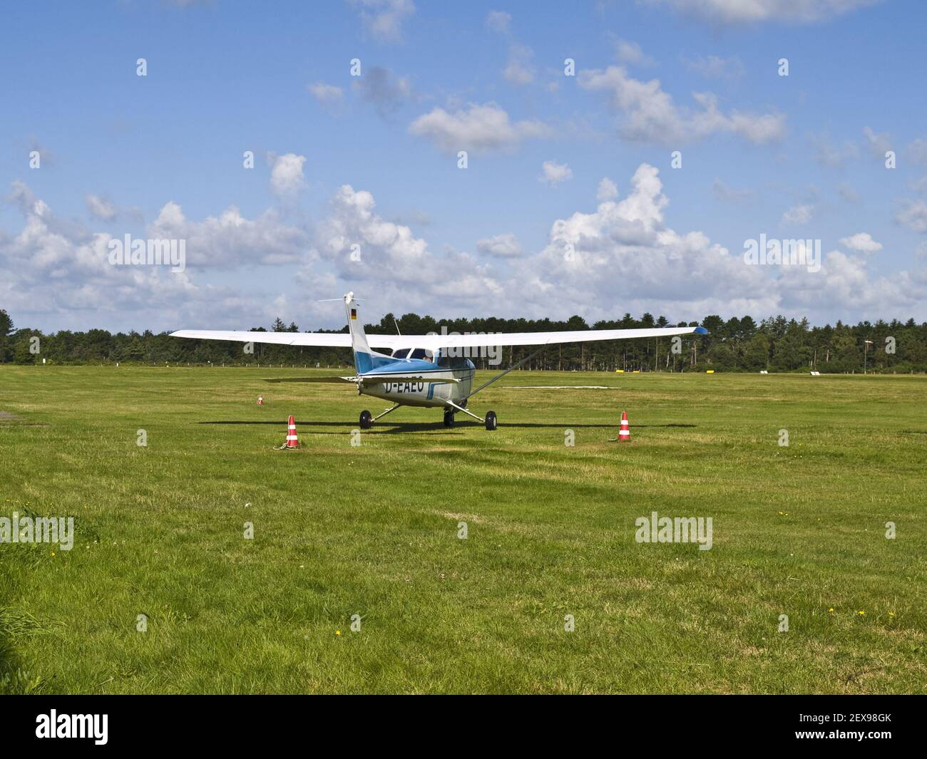 Cessna Skyhawk on Wyk Airfield, Germany Stock Photo