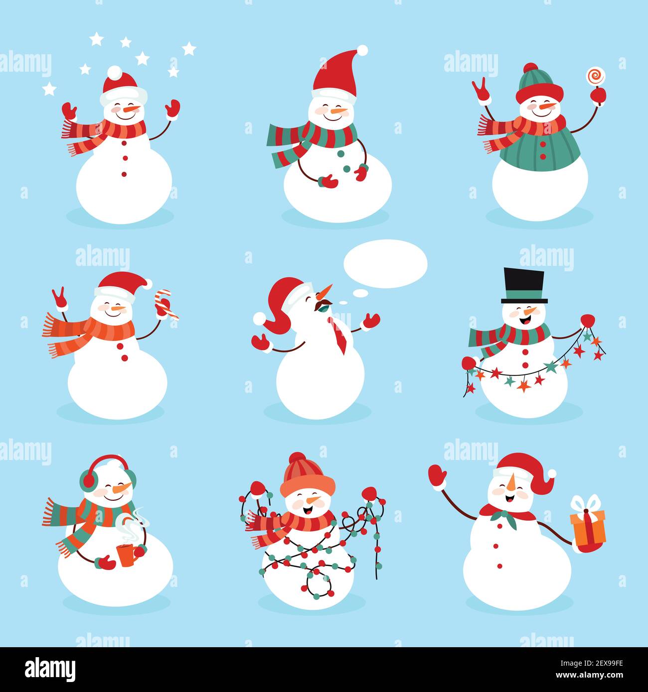 Snowman. Icon. Simple style. Vector illustration isolated on white ...