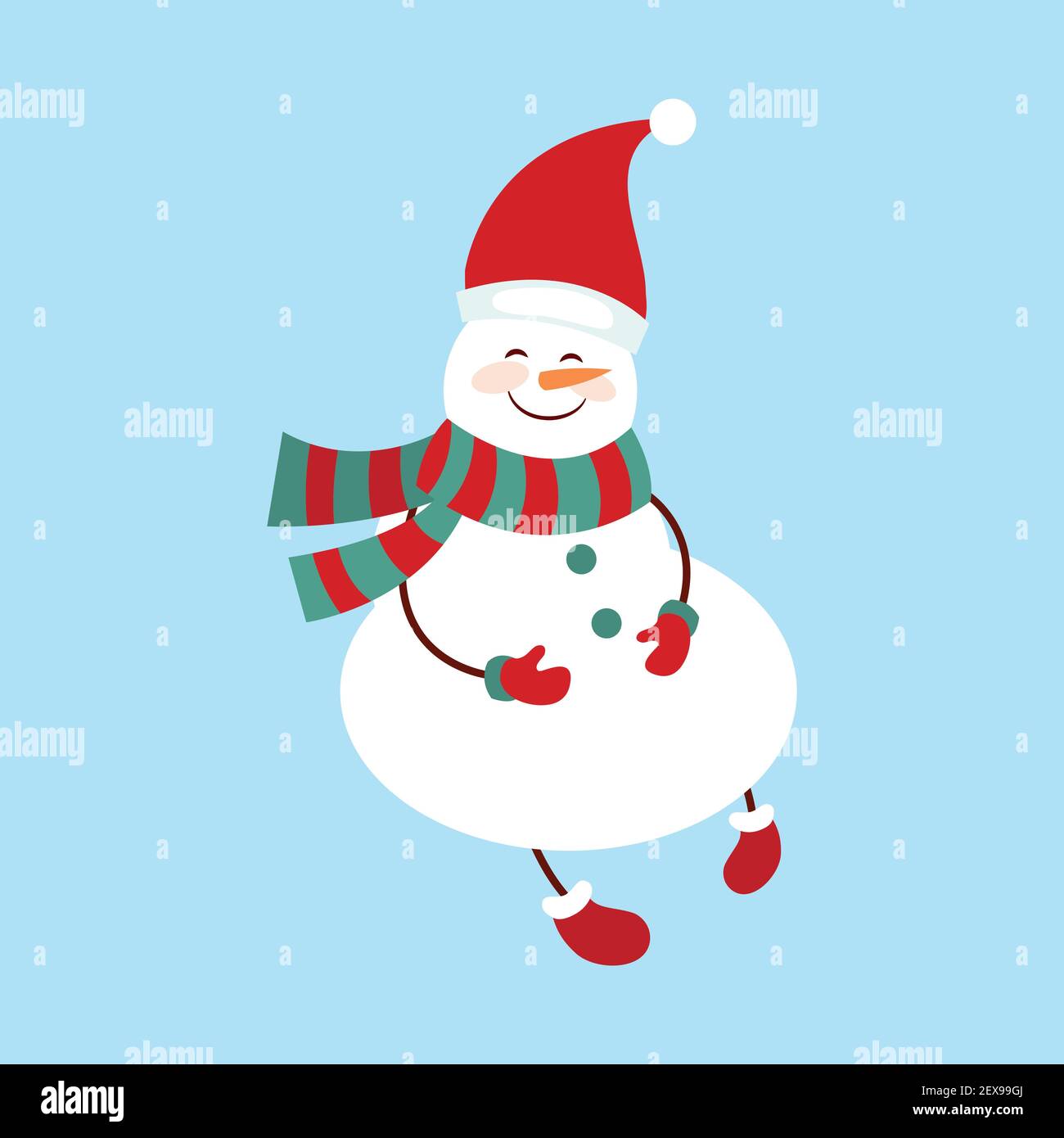 Snowman. Icon. Simple style. Vector illustration isolated on white ...