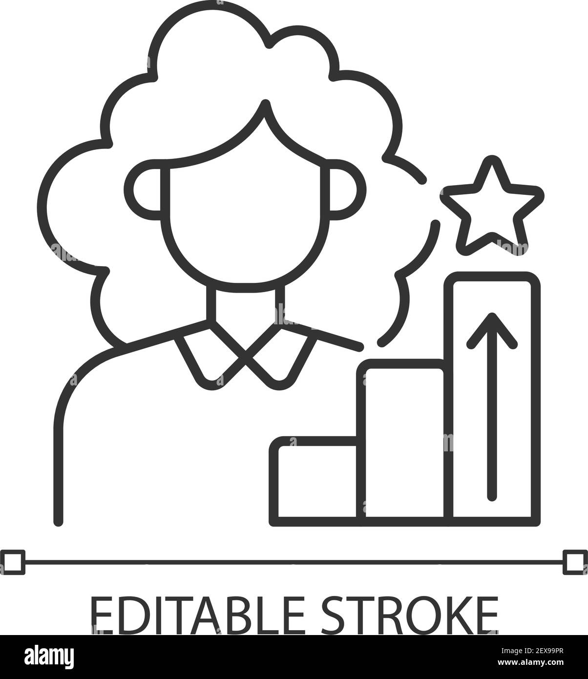 Women in management linear icon Stock Vector
