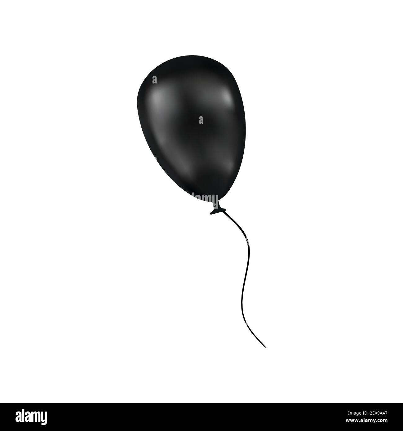 Black ribbon with a balloon. Vector illustration isolated on white ...
