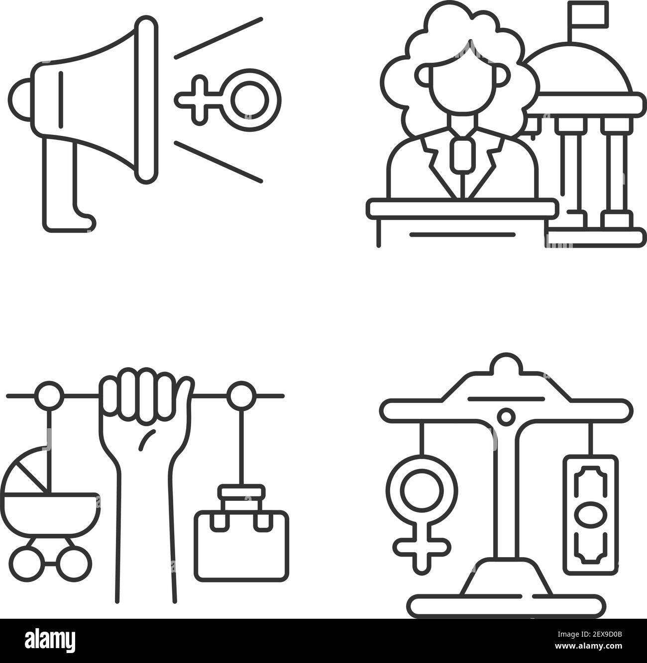 Feminism linear icons set Stock Vector Image & Art - Alamy